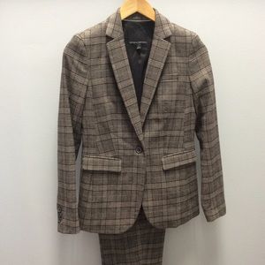 Banana Republic grey wool plaid suit set size 0